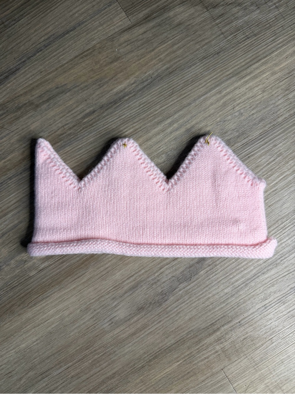 Baby Pink Knit Crown Headband - Soft Princess Accessory